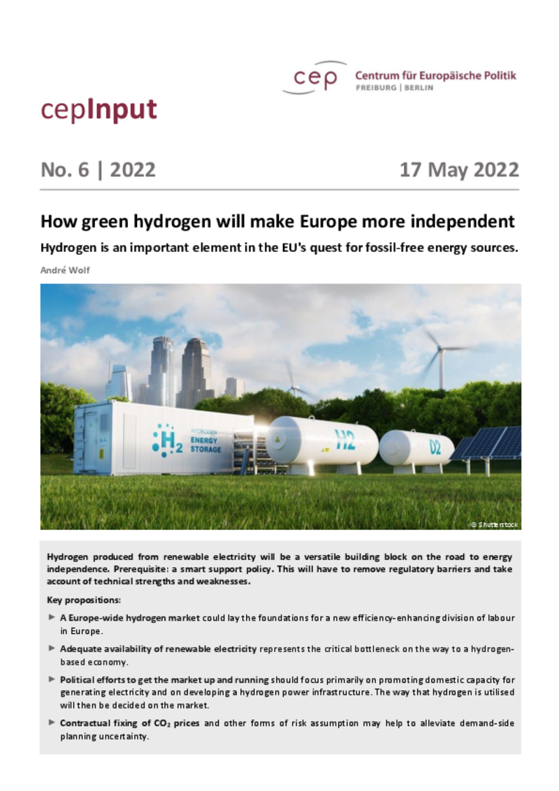 How green hydrogen will make Europe more independent (cepInput)