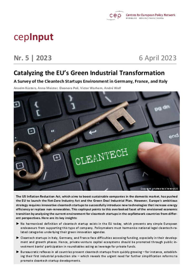 Catalyzing the EU’s Green Industrial Transformation (cepInput)
