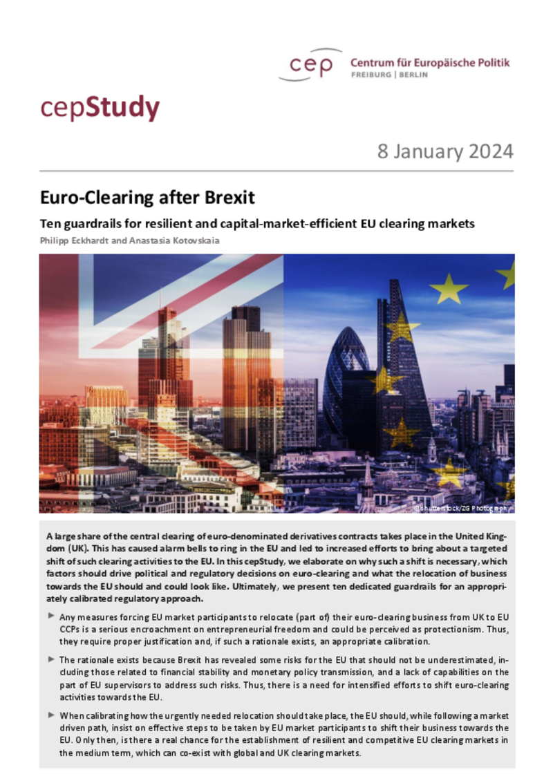 Euro-Clearing after Brexit (cepStudie)