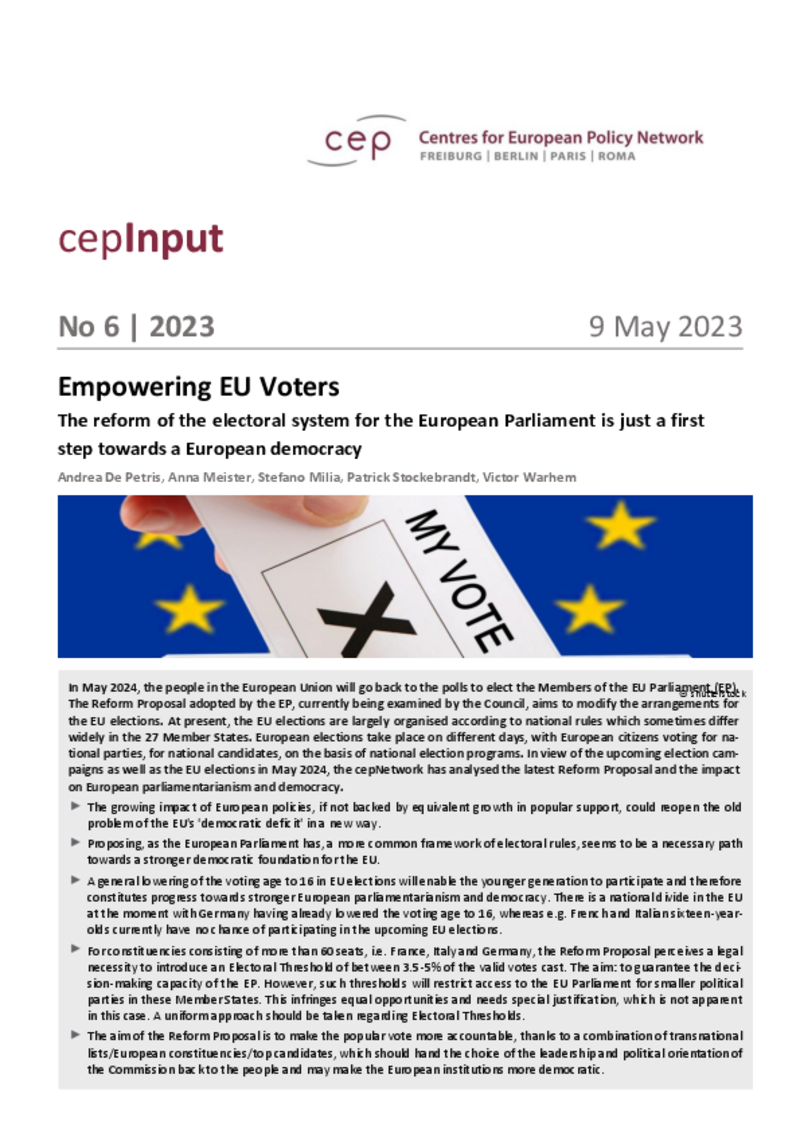 Élections européennes : le cep Network demande des règles uniformes et le droit de vote dès l'âge de 16 ans