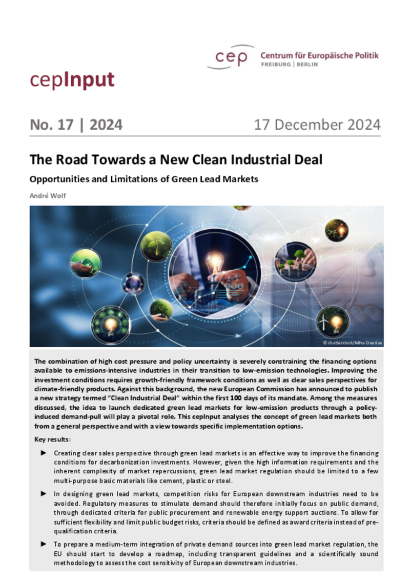 The Road Towards a New Clean Industrial Deal