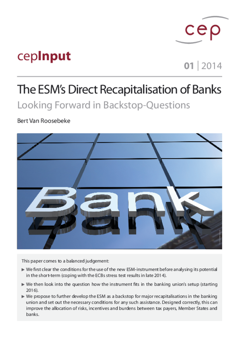 The ESM's Direct Banking Recapitalisation of Banks
