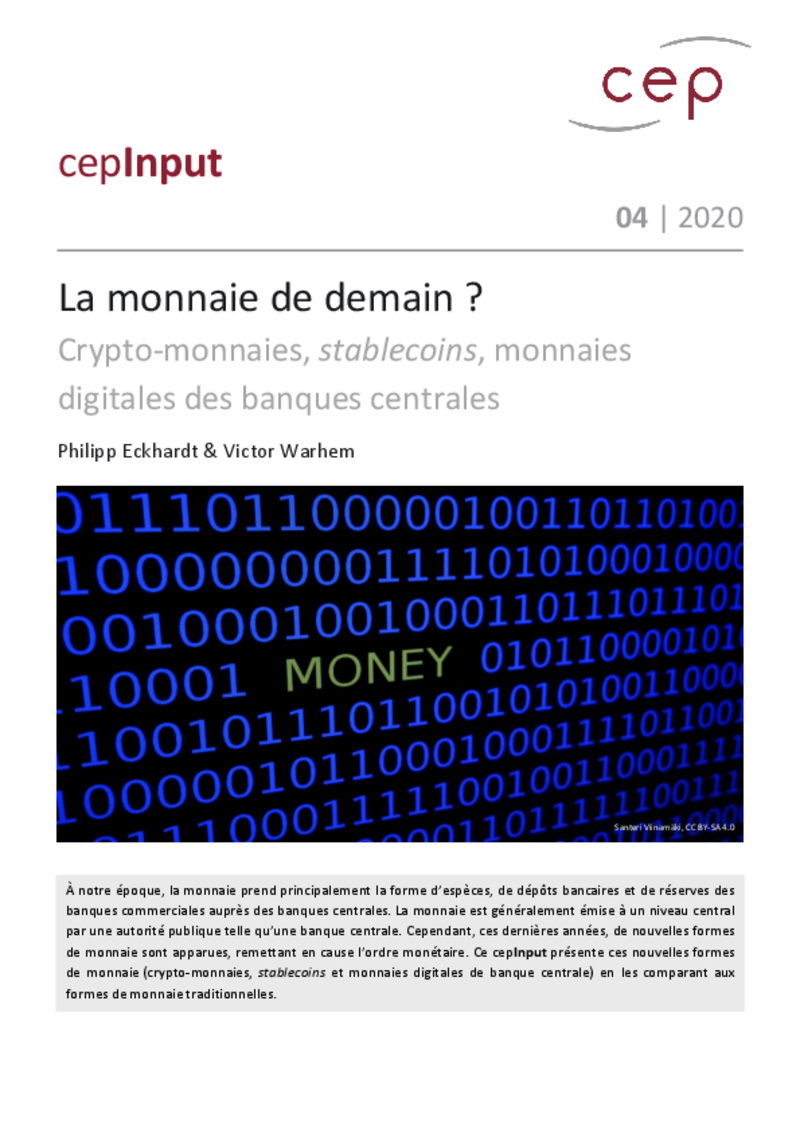 La monnaie de demain ? (Les Inputs du cep)