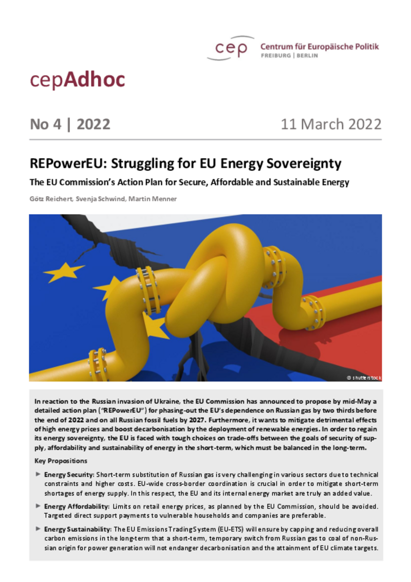 Sovranità energetica dell‘UE (cepAdhoc)