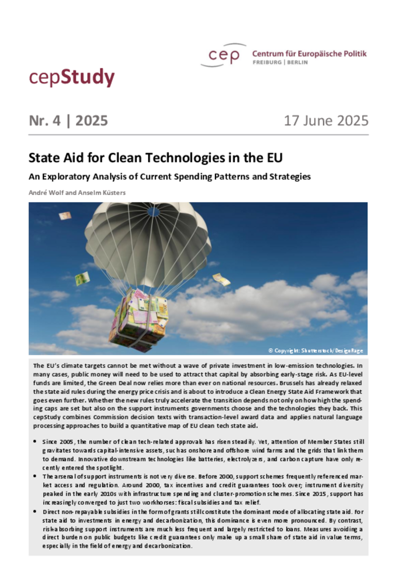 State Aid for Clean Technologies in the EU