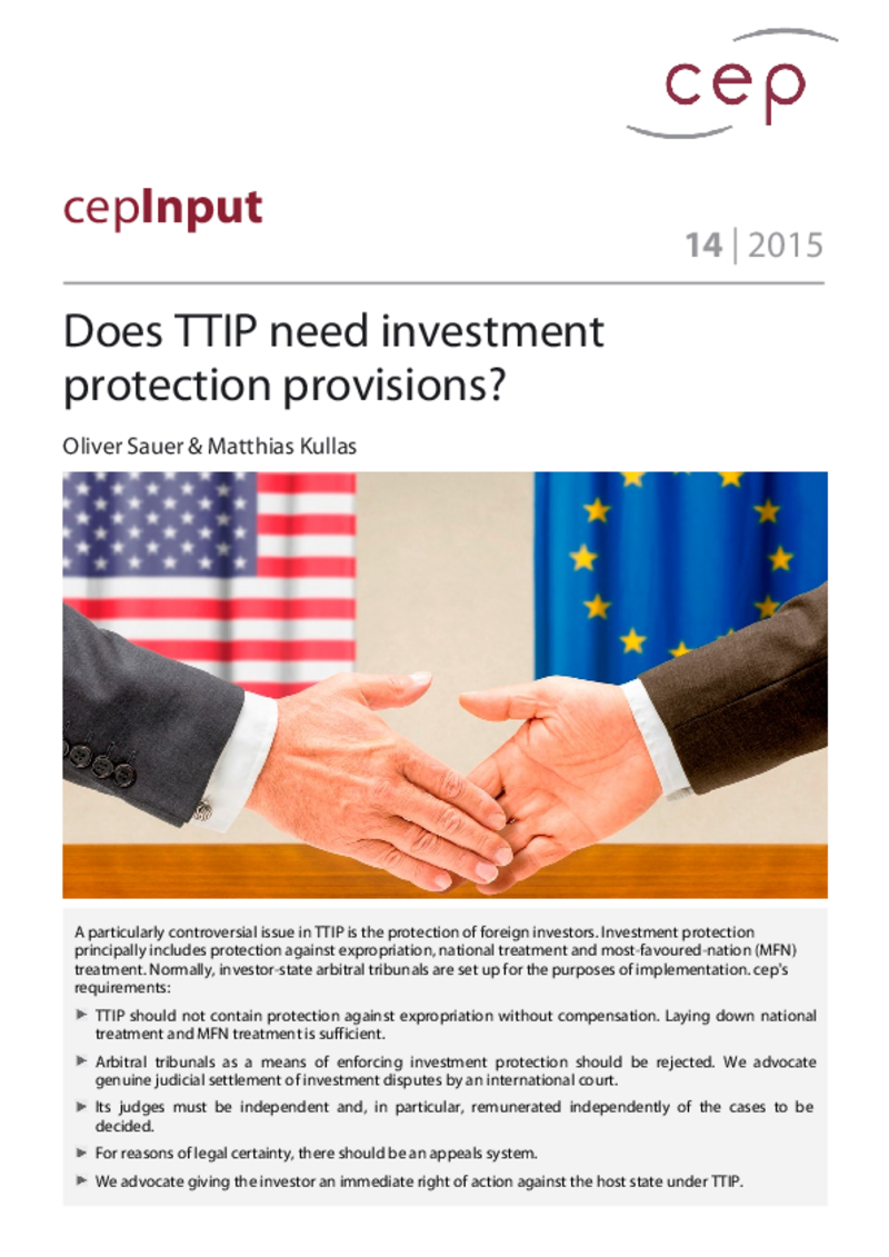 Does TTIP need investment protection provisions?