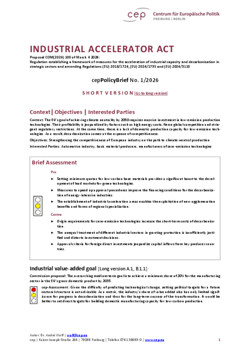 Industrial Accelerator Act (Short Version)