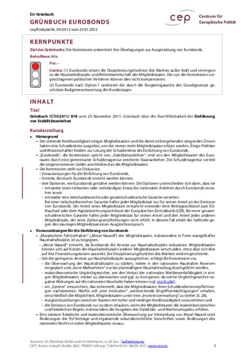 Eurobonds KOM(2011) 818