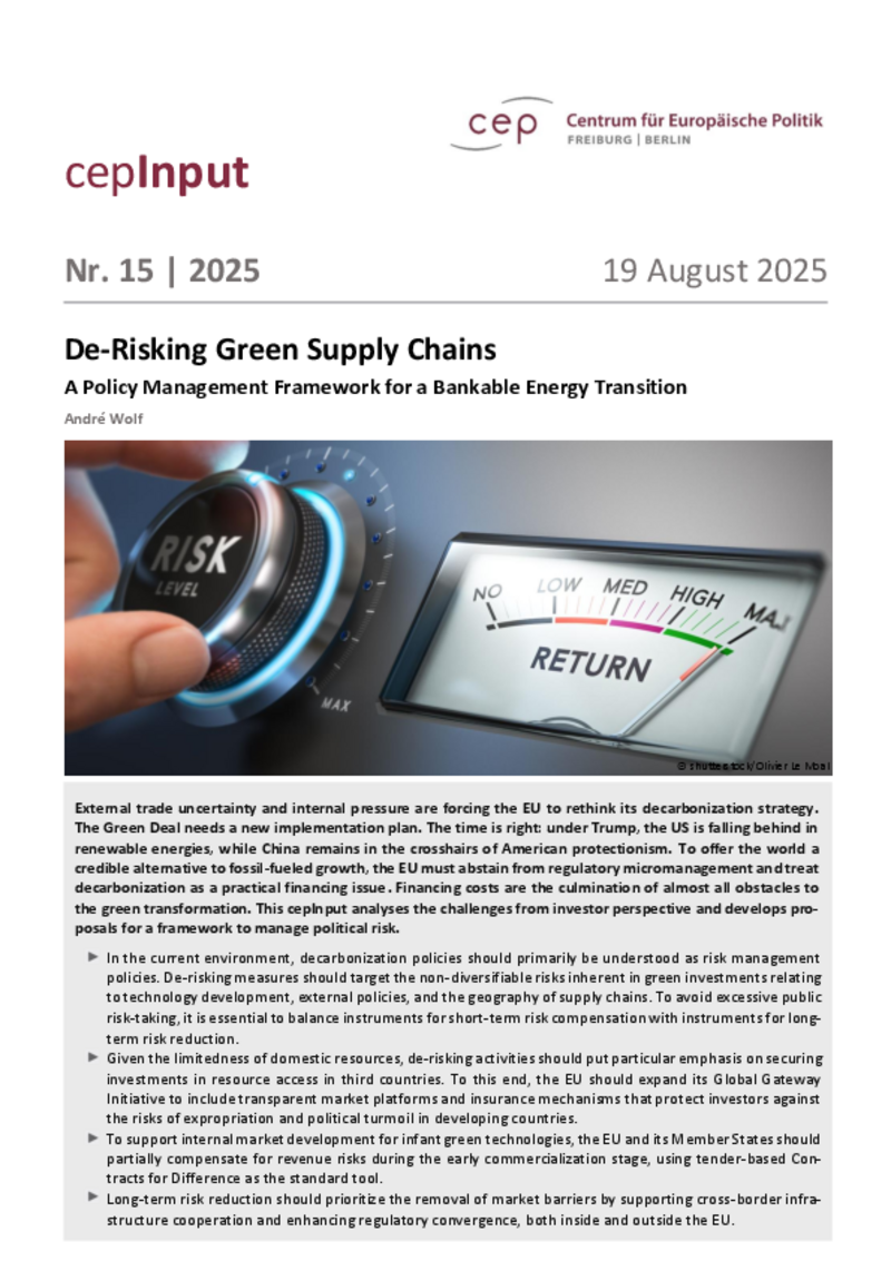 De-Risking Green Supply Chains