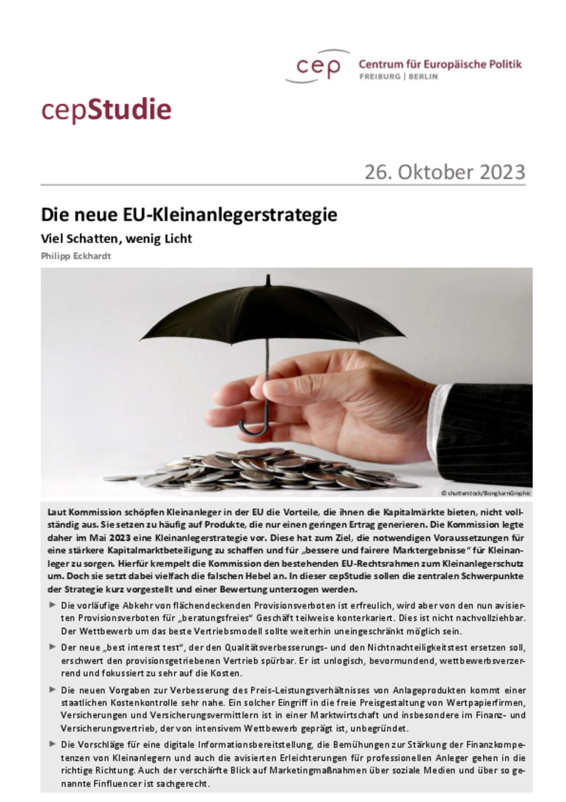 Die neue EU-Kleinanlegerstrategie (cepStudie)