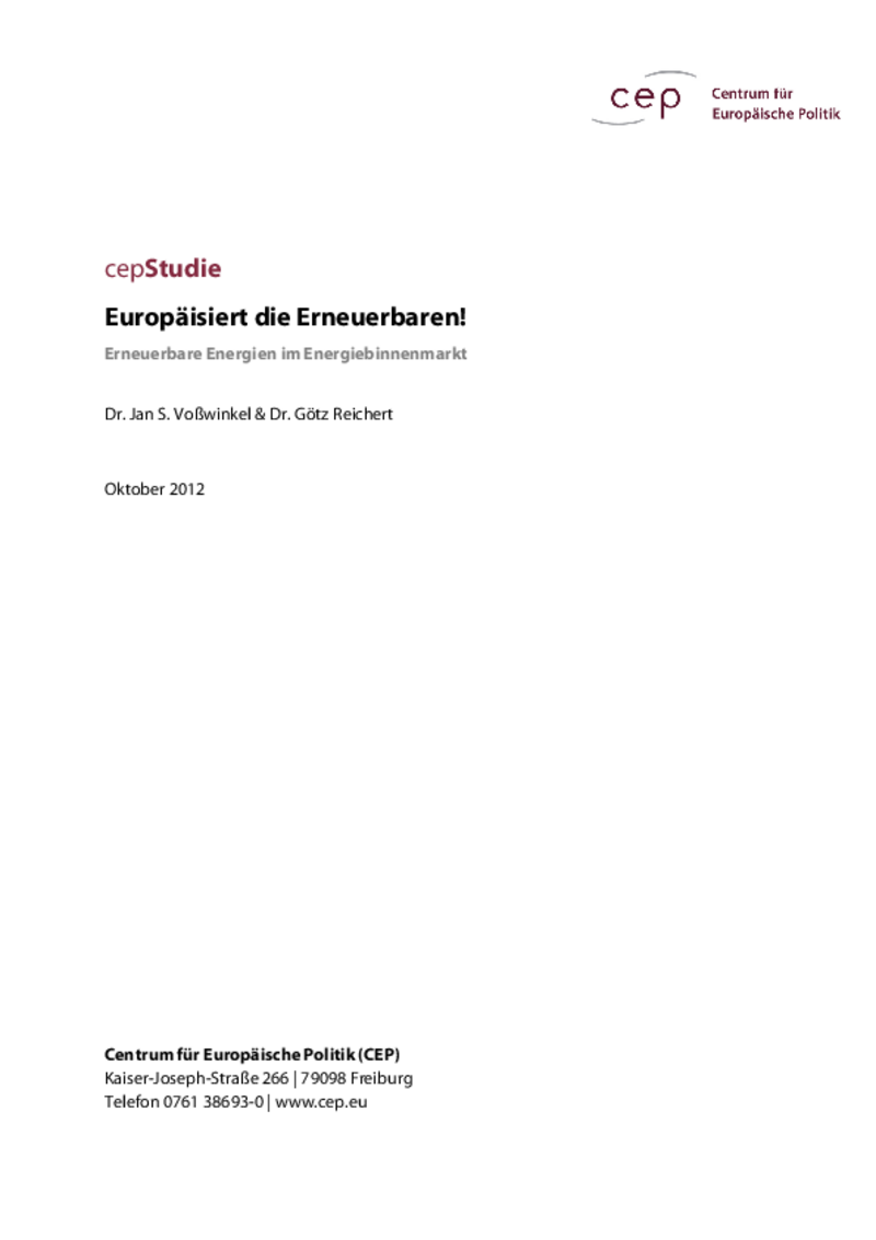 Europeanise Renewables! (in German only)