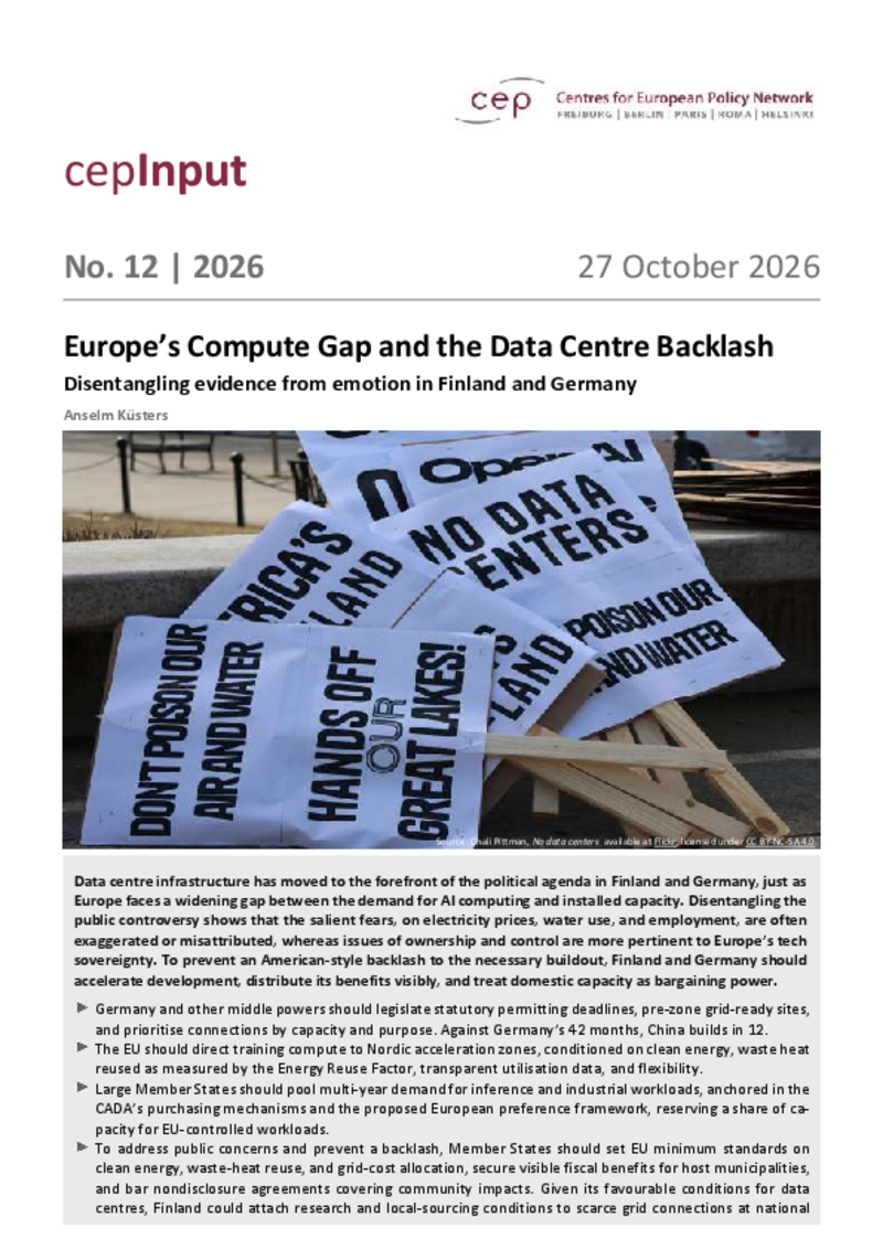 Europe’s Compute Gap and the Data Centre Backlash