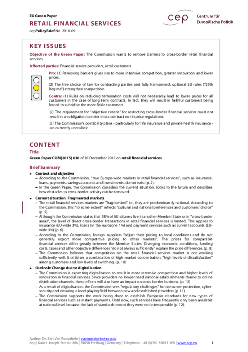 Retail Financial Services COM(2015) 630