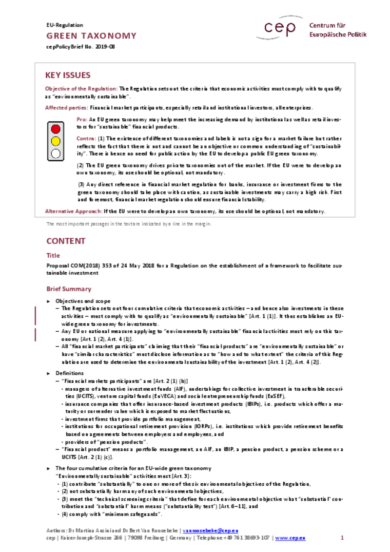Green Taxonomy COM(2018) 353