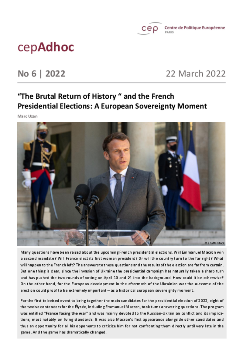 Il brutale ritorno della storia e le elezioni presidenziali francesi: una spinta verso la “sovranità europea”