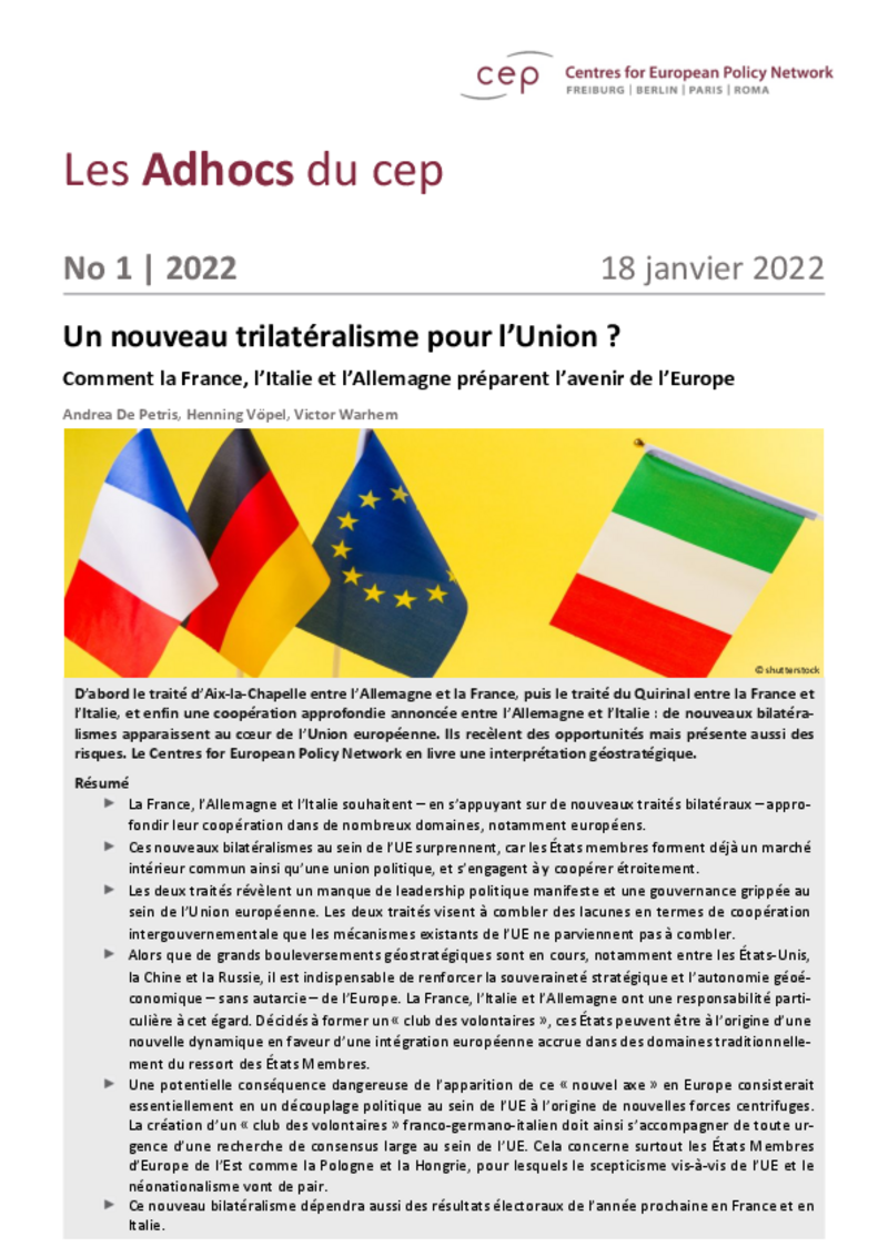 Un nouveau trilatéralisme pour l'Union ?