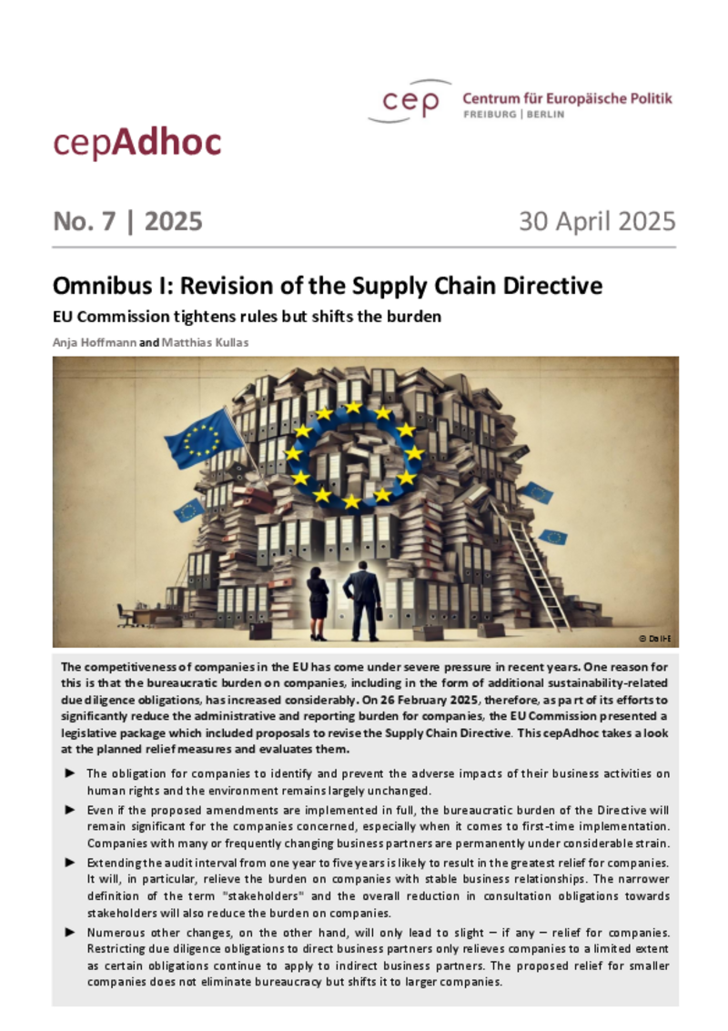 Omnibus I: Revision of the Supply Chain Directive