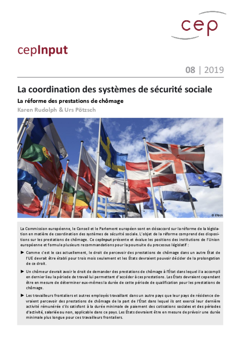 La coordination des systèmes de sécurité sociale