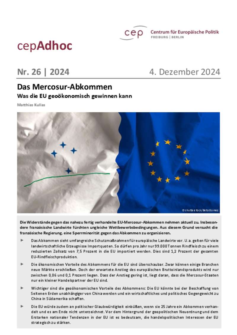 Das Mercosur-Abkommen: Was die EU geoökonomisch gewinnen kann