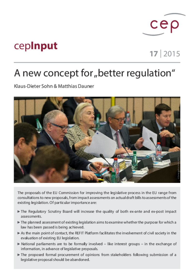 A new concept for "better regulation"