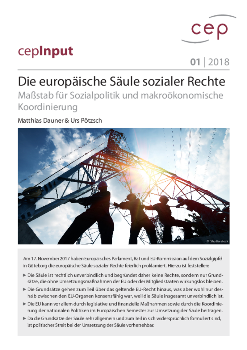 Die europäische Säule sozialer Rechte