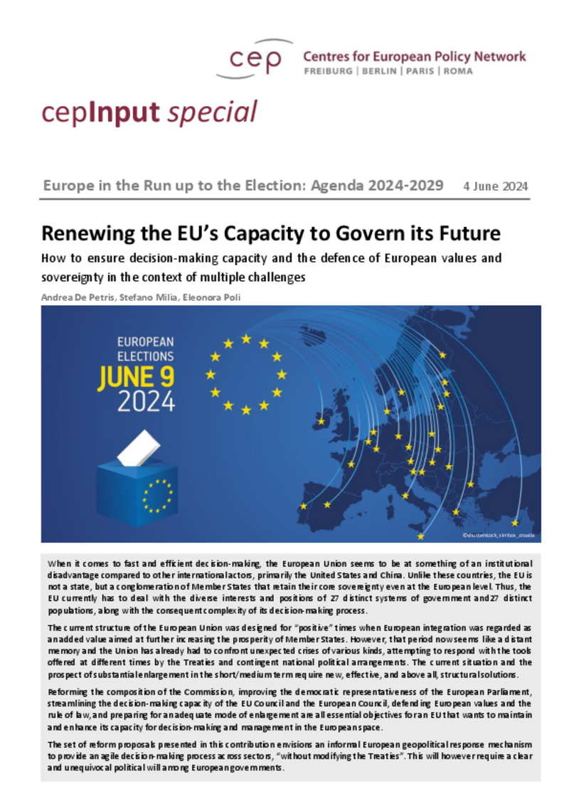 Renewing the EU’s Capacity to Govern its Future