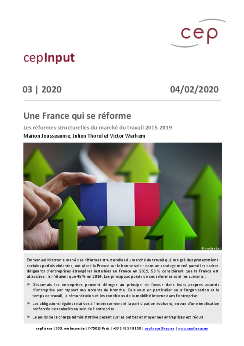 Une France qui se réforme (Les Inputs du cep)