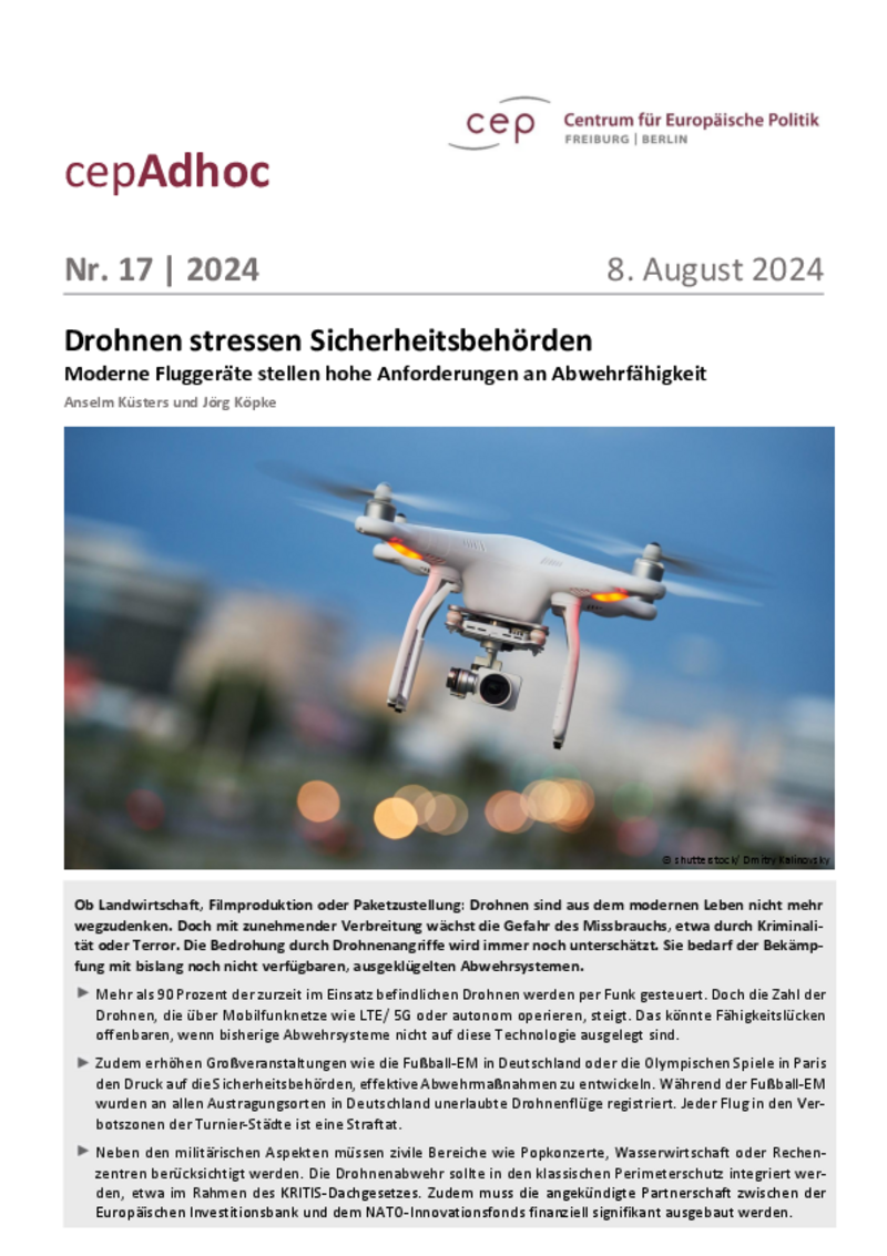 Drohnen stressen Sicherheitsbehörden