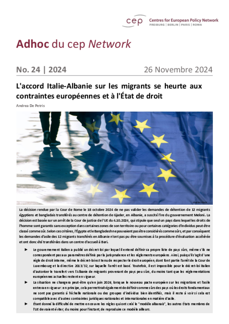 L'accord Italie-Albanie sur les migrants se heurte aux contraintes européennes et à l'État de droit