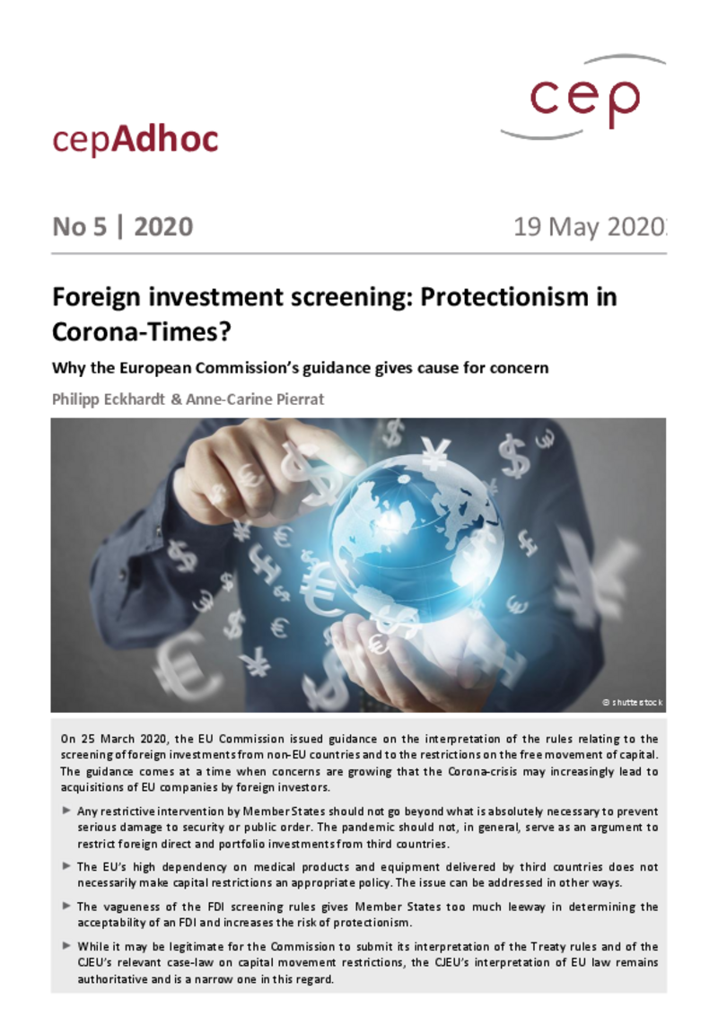 Umgang mit ausländischen Investitionen (cepAdhoc)