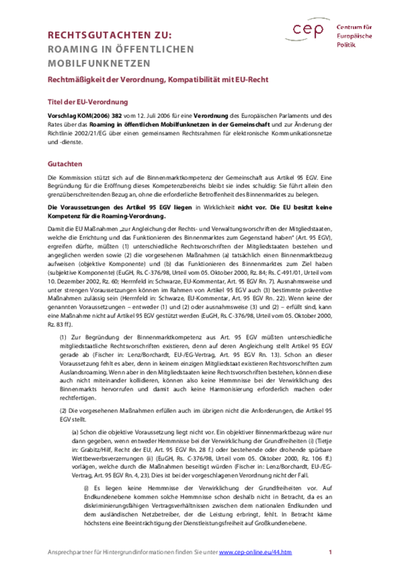 Roaming in öffentlichen Mobilfunknetzen