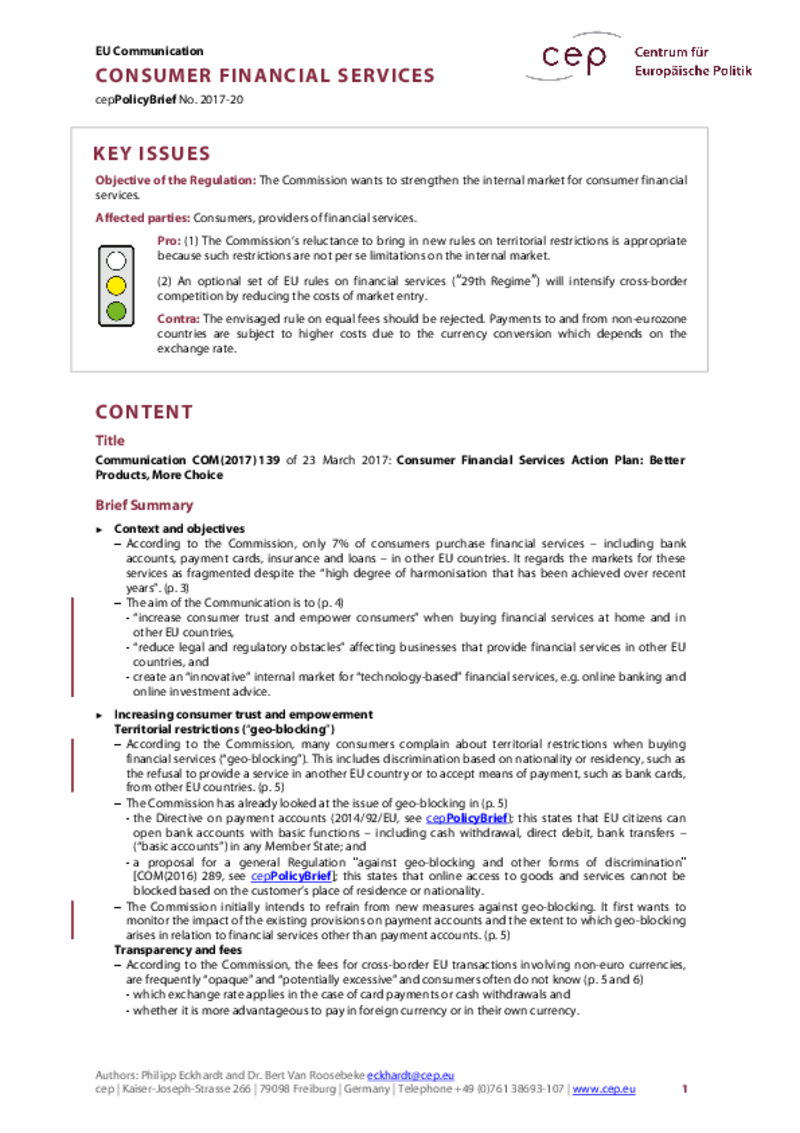 Consumer Financial Services COM(2017) 139