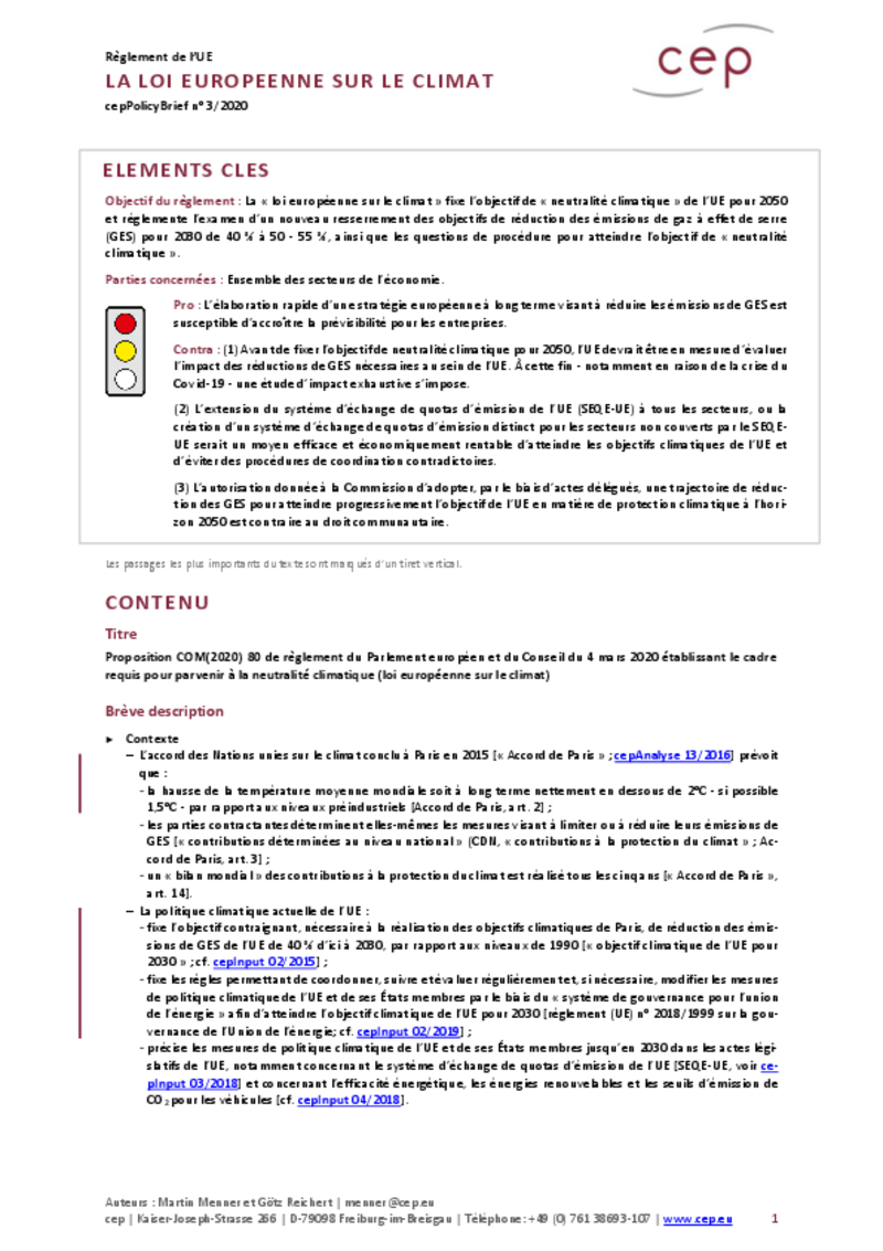 Loi européenne sur le changement climatique
