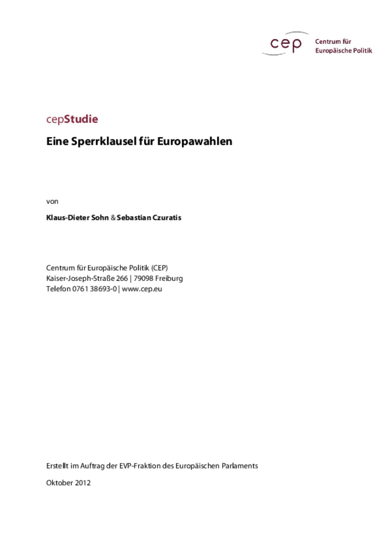 Eine Sperrklausel für Europawahlen