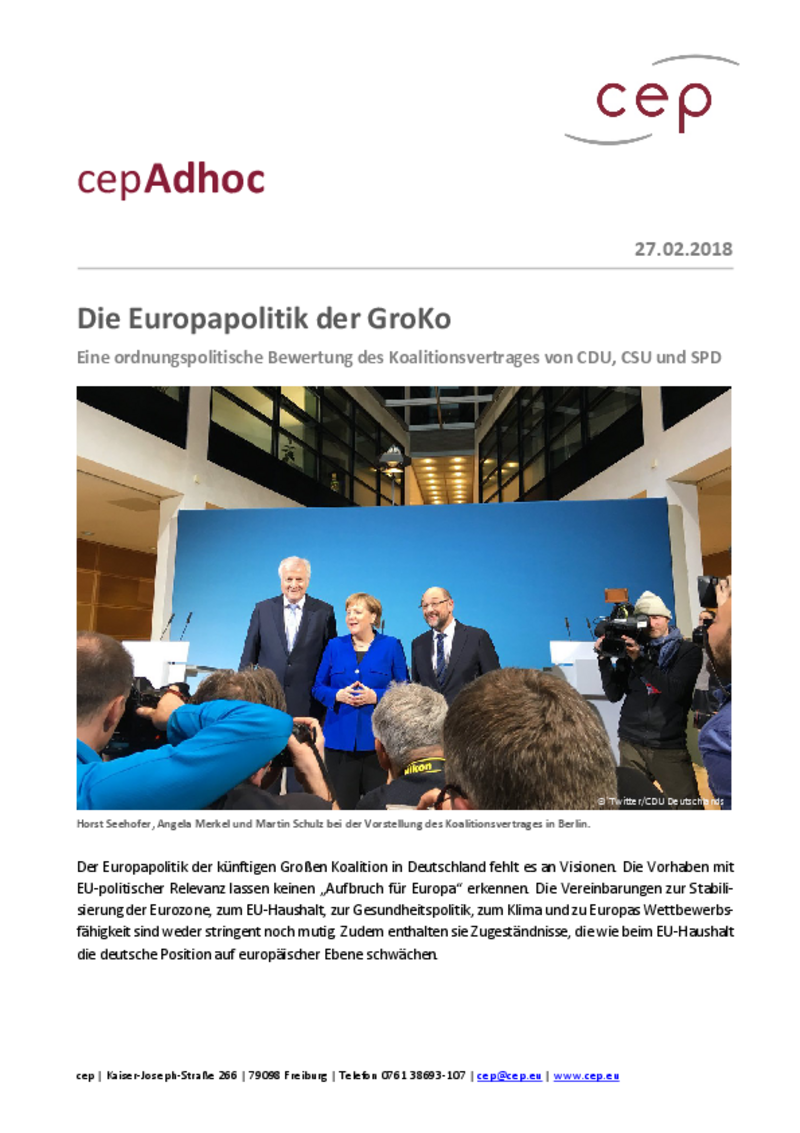 Die Europapolitik der GroKo