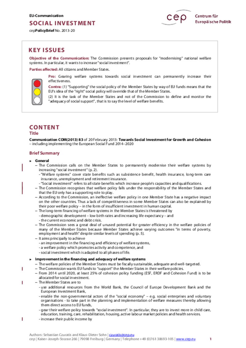 Social Investment COM(2013) 83