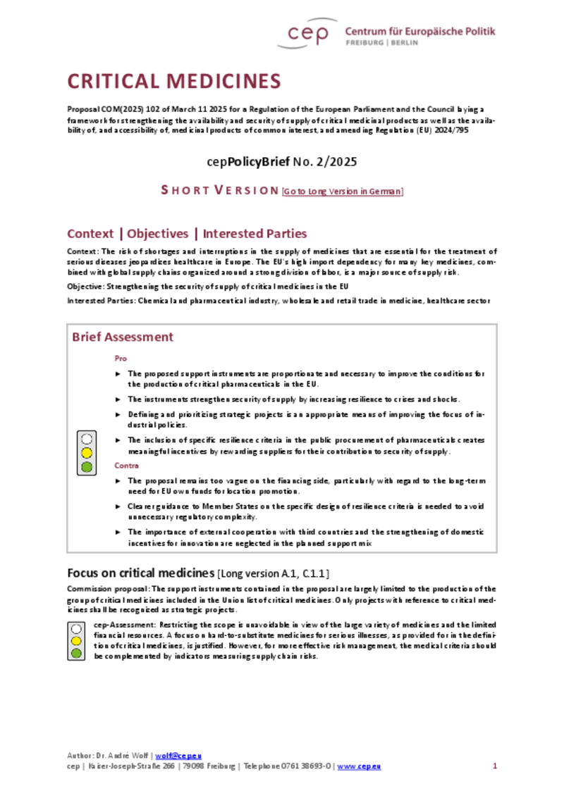 Critical Medicines (Short Version)