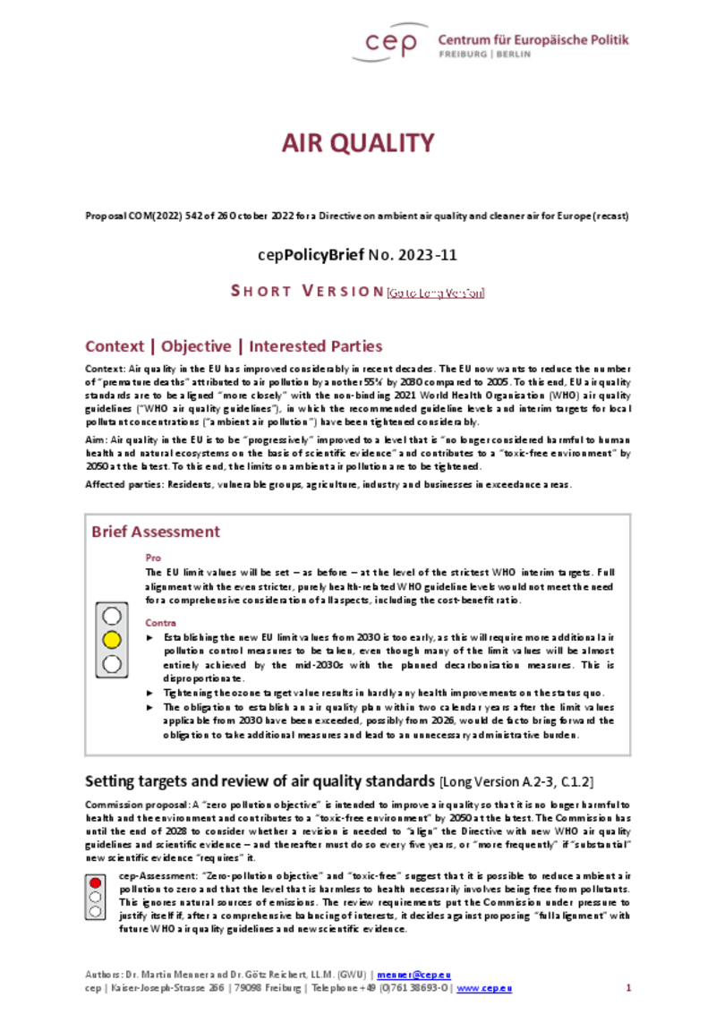 Air Quality (cepPolicyBrief Short Version)