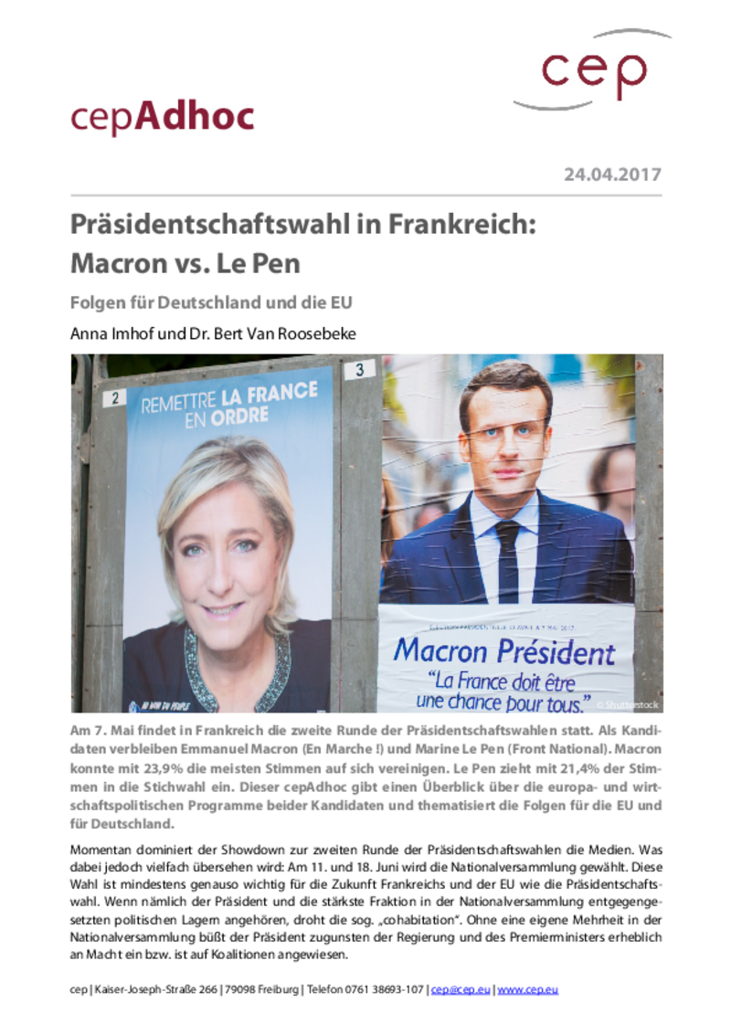 Präsidentschaftswahl in Frankreich: Macron vs. Le Pen - Folgen für Deutschland und die EU
