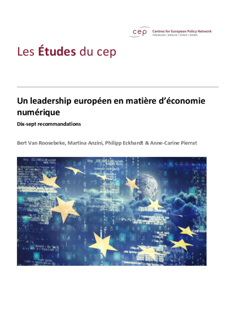 Un leadership européen en matière d’économie numérique (Les Études du cep)