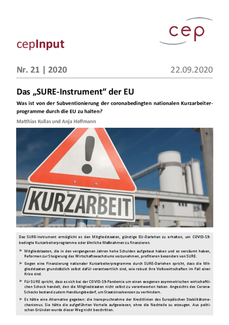 Das "SURE-Instrument" der EU (cepInput)