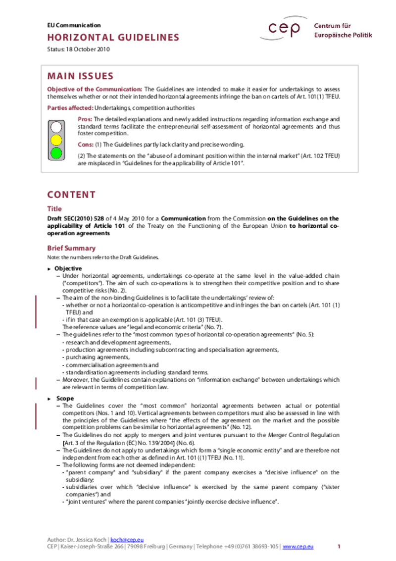 Horizontal Guidlines SEK(2010) 528