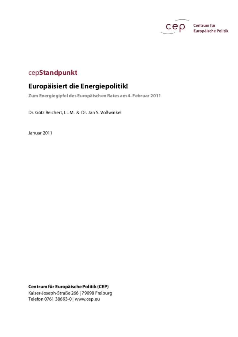 "Europäisiert die Energiepolitik!"