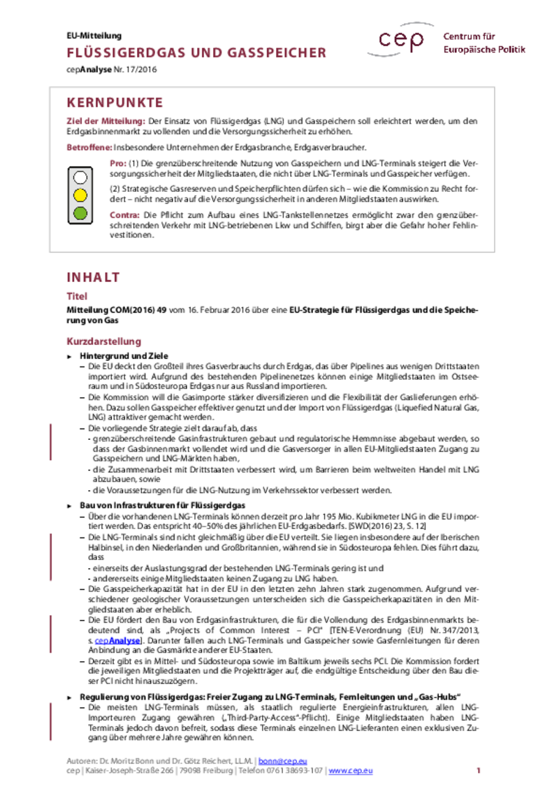 Flüssigerdgas und Gasspeicher