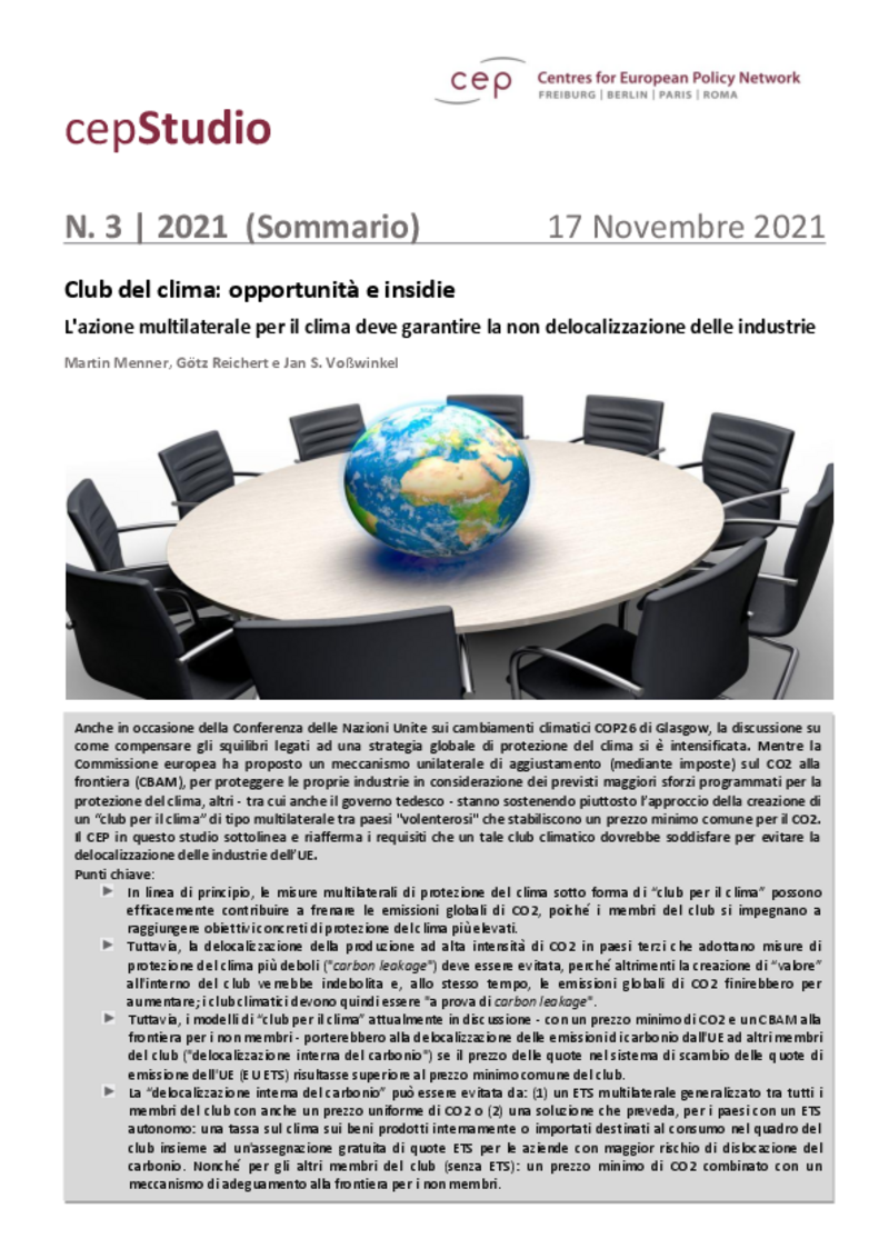 Club del clima: opportunità e insidie