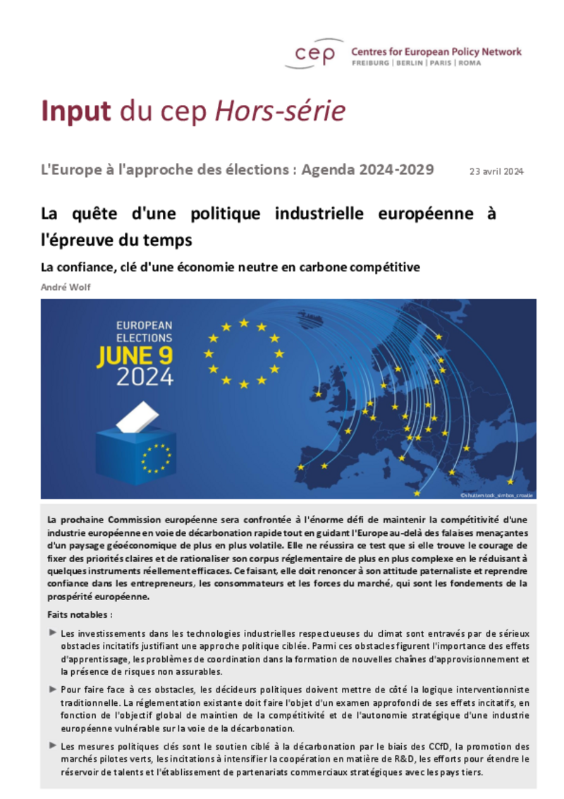 La quête d'une politique industrielle européenne à l'épreuve du temps