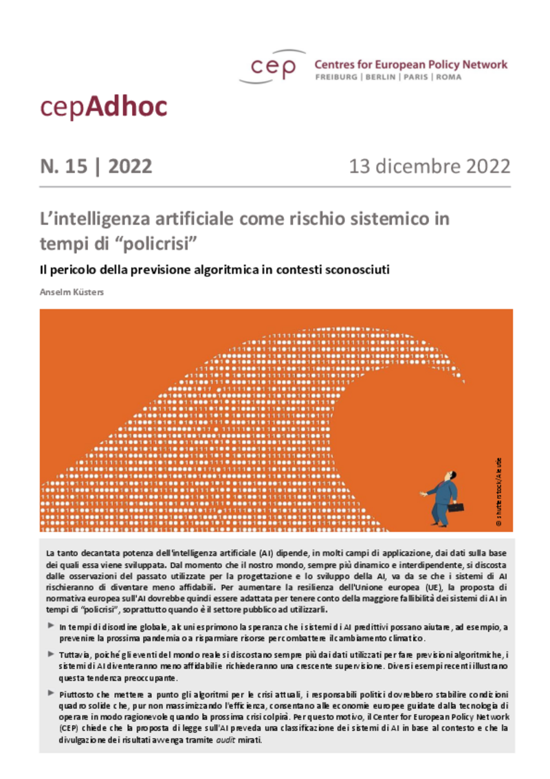 L’intelligenza artificiale come rischio sistemico in tempi di “policrisi”