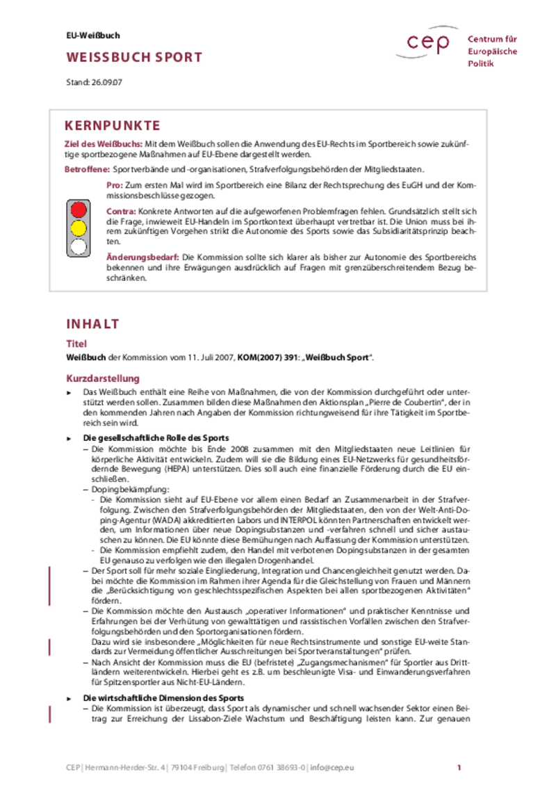 Sport KOM(2007) 391