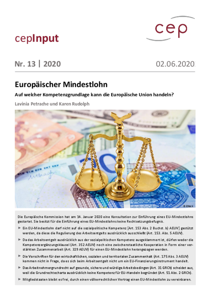 Europäischer Mindestlohn (cepInput)