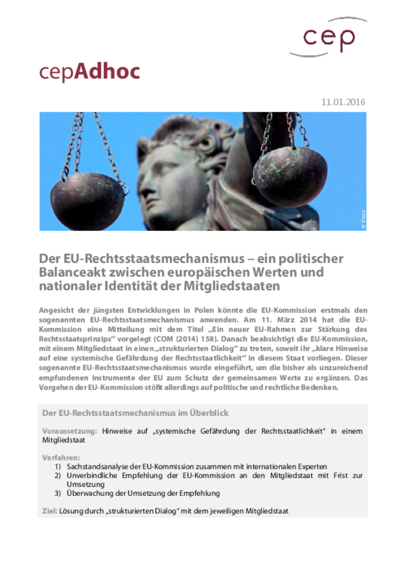 EU-Rechtsstaatsmechanismus vor der Bewährungsprobe
